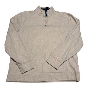 Tommy Hilfiger 100% Cotton Embroidered Logo 1/4‎ Zip Sweater Men's XL